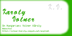 karoly volner business card