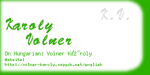 karoly volner business card